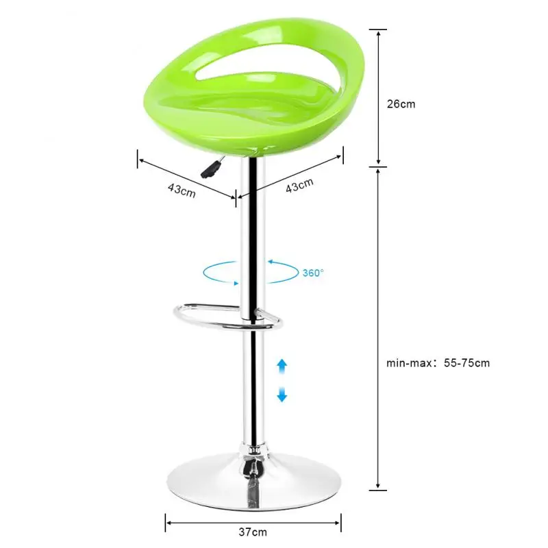 

2 шт./пара, барные стулья, барные стулья, барная мебель, барный стул, сиденье из АБС-пластика, зеленые современные стулья для гостиной, HWC