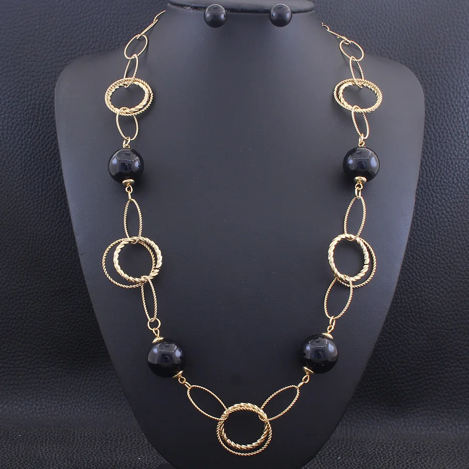 64 см длинные цепи свитер большое сердце ожерелье и серьги-гвоздики Модные