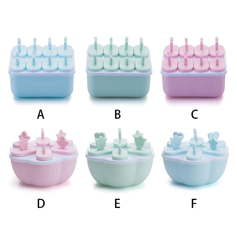 

6/8 Cell DIY Bar Tools Lolly Mould Popsicle Maker Ice Cube Molds Tray Reusable Kitchen Ice Cream Home