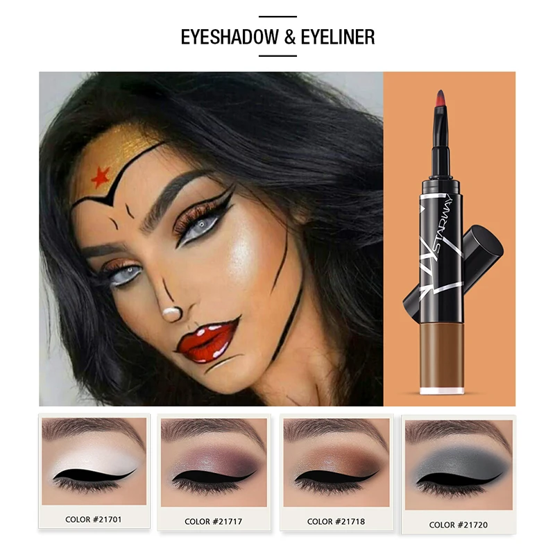 

STARWAY Halloween Oil Paint Eye shadow Black Lipstick Halloween Carnival Long Lasting Waterproof Eyeshadow-Lipstick Set