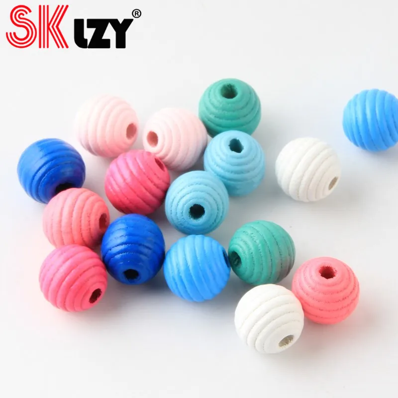 Натуральные круглые бусины из дерева с резьбой диаметром 14/20 мм для