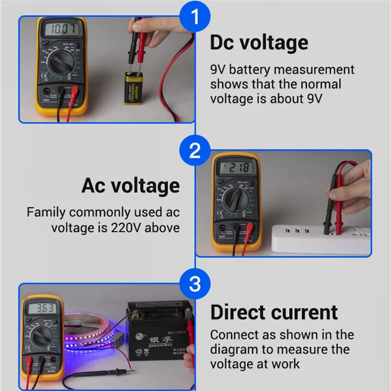 AC/DC Амперметр Вольтметр XL830L мультиметр ЖК-цифровой Multimetro ом тестер напряжения