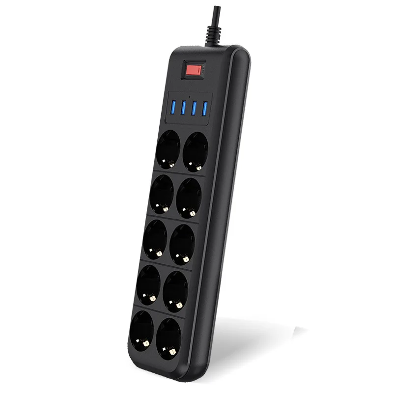 Удлинитель электрический с 4 USB-портами на 6 розеток 10 отверстий | Обустройство
