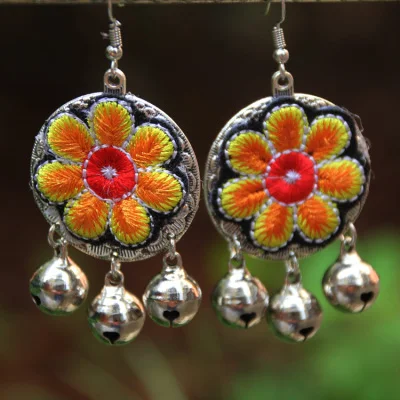 

Несколько стилей Мяо тибетские серебряные серьги изысканные серьги с вышивкой аксессуары