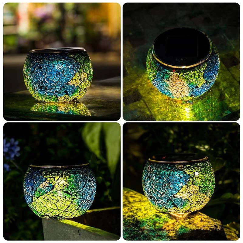 Мозаичная светодиодная стеклянная Настольная лампа с изменением цвета на