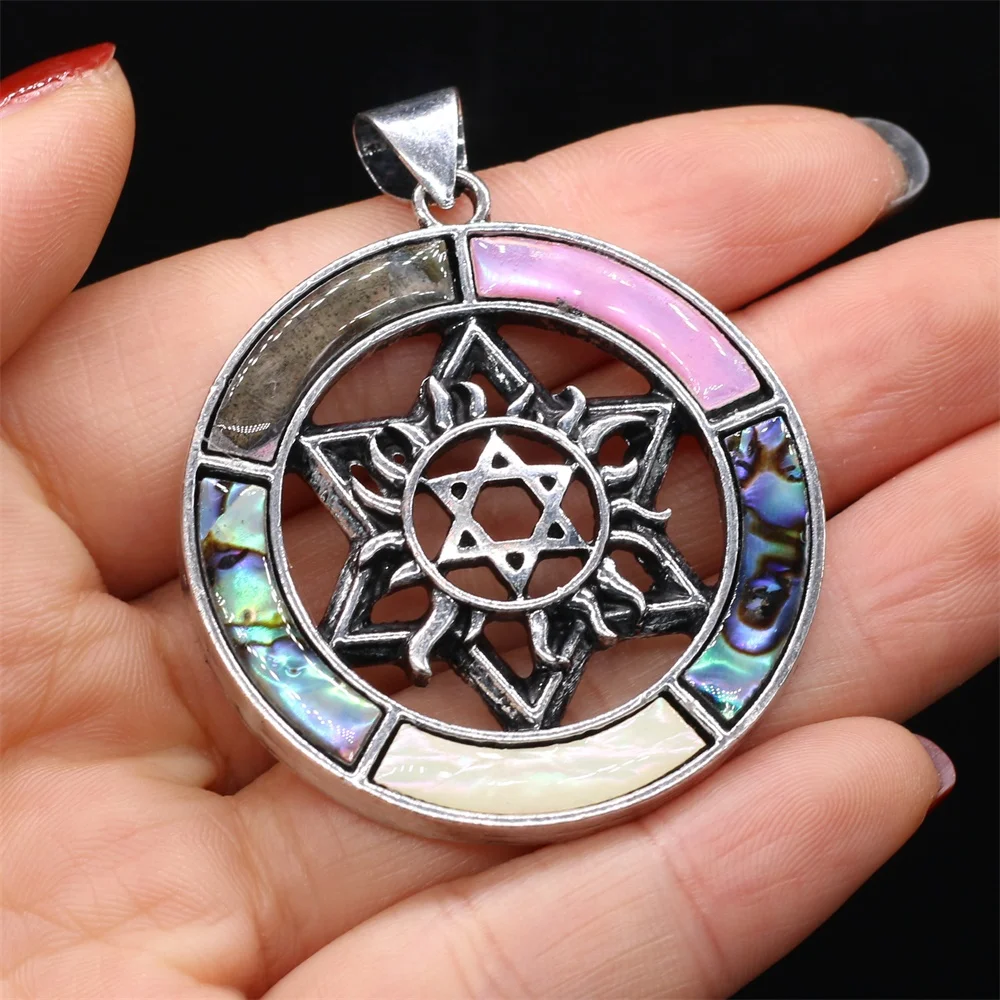

Fashion Star of David Energy Pendants Tibetan Silver Color Metal Charms for Jewelry Making DIY Tribal Necklace Earring Crafts