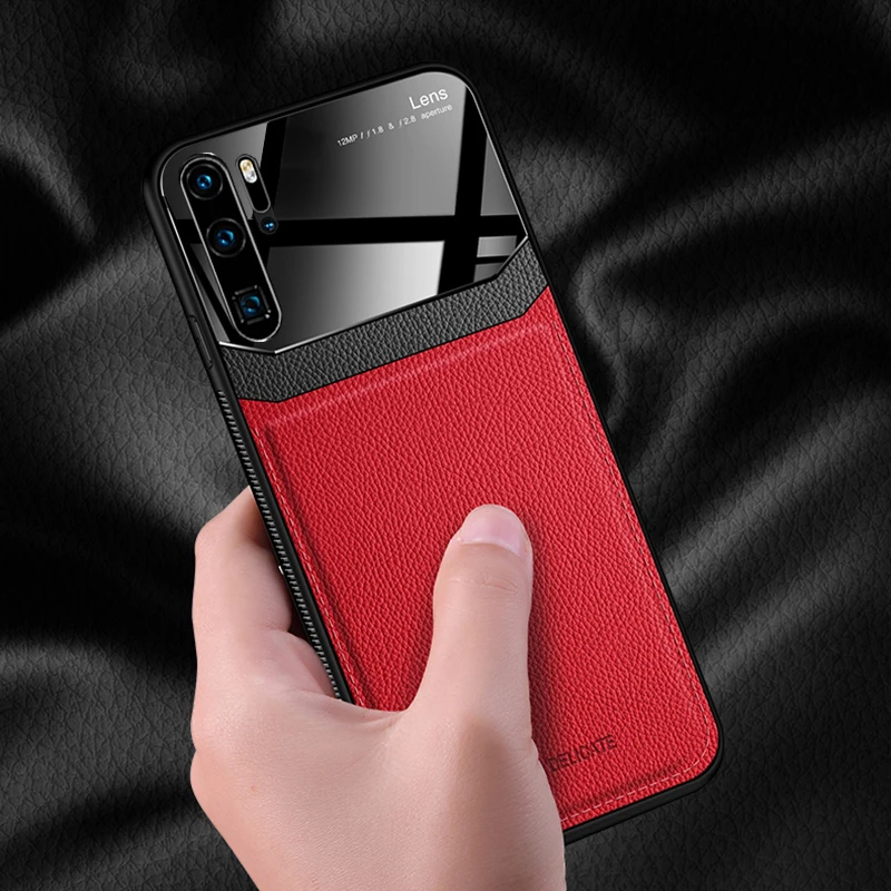 Чехол I coque чехол для HuaWei P30 Lite P30Lite Pro кожаный зеркальный стеклянный силиконовый
