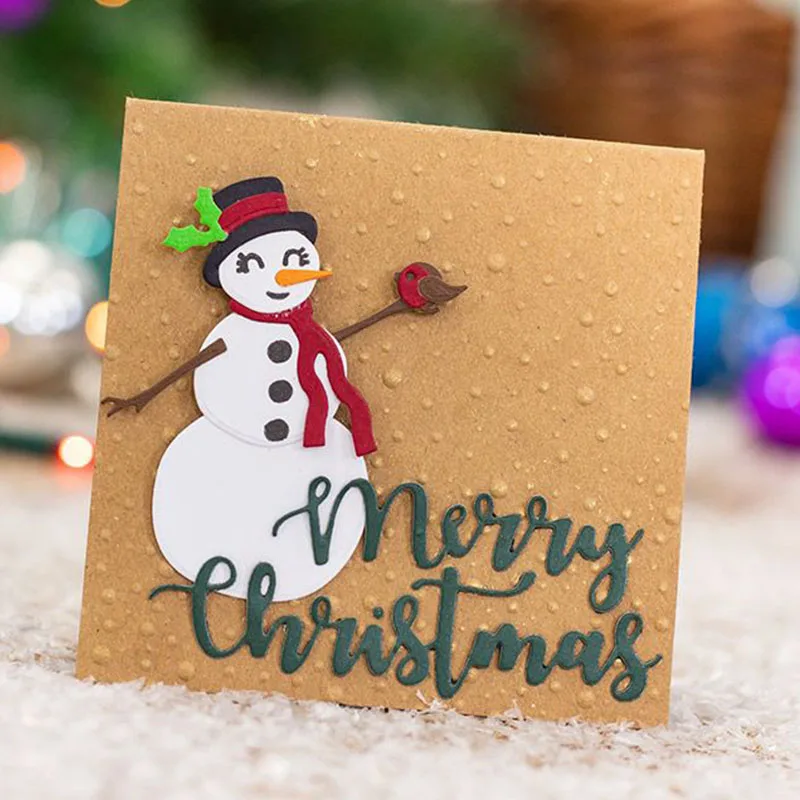 Металлические Вырубные штампы Merry Christmas + снежки рождественские вырубки для