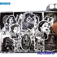 68pcs sexy beauty old school tattoo gothic girl art sticker for phone laptop guitar case skateboard bike motorcycle car stickers