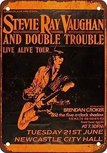 

Metal Tin Signs Music Stevie Ray Vau Vintage Wall Decor Coffee bar Signs 12x8 Inches