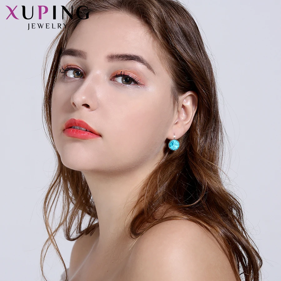 Xuping стильные элегантные блестящие серьги-кольца с кристаллами от Swarovski Подарок на годовщину для женщин девочек M99-20641