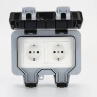 height ip66 waterproof outdoor use wall power switch with socket 16a double eu standard electrical outlet grounded ac 110250v