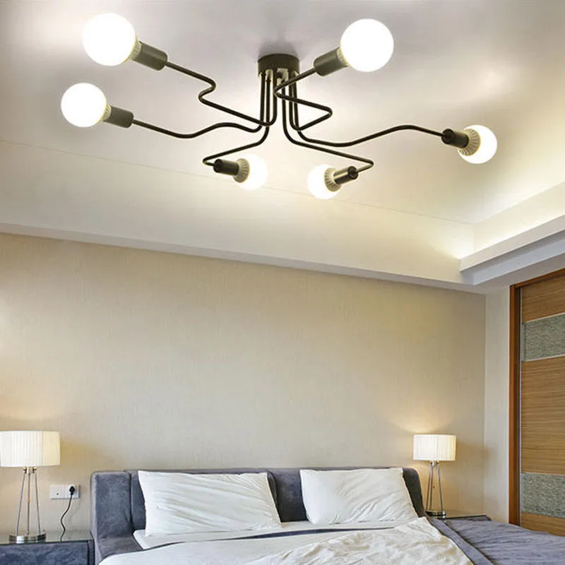 Промышленные светильники Эдисона металлические полуутопленные потолочные E27 4/6/8