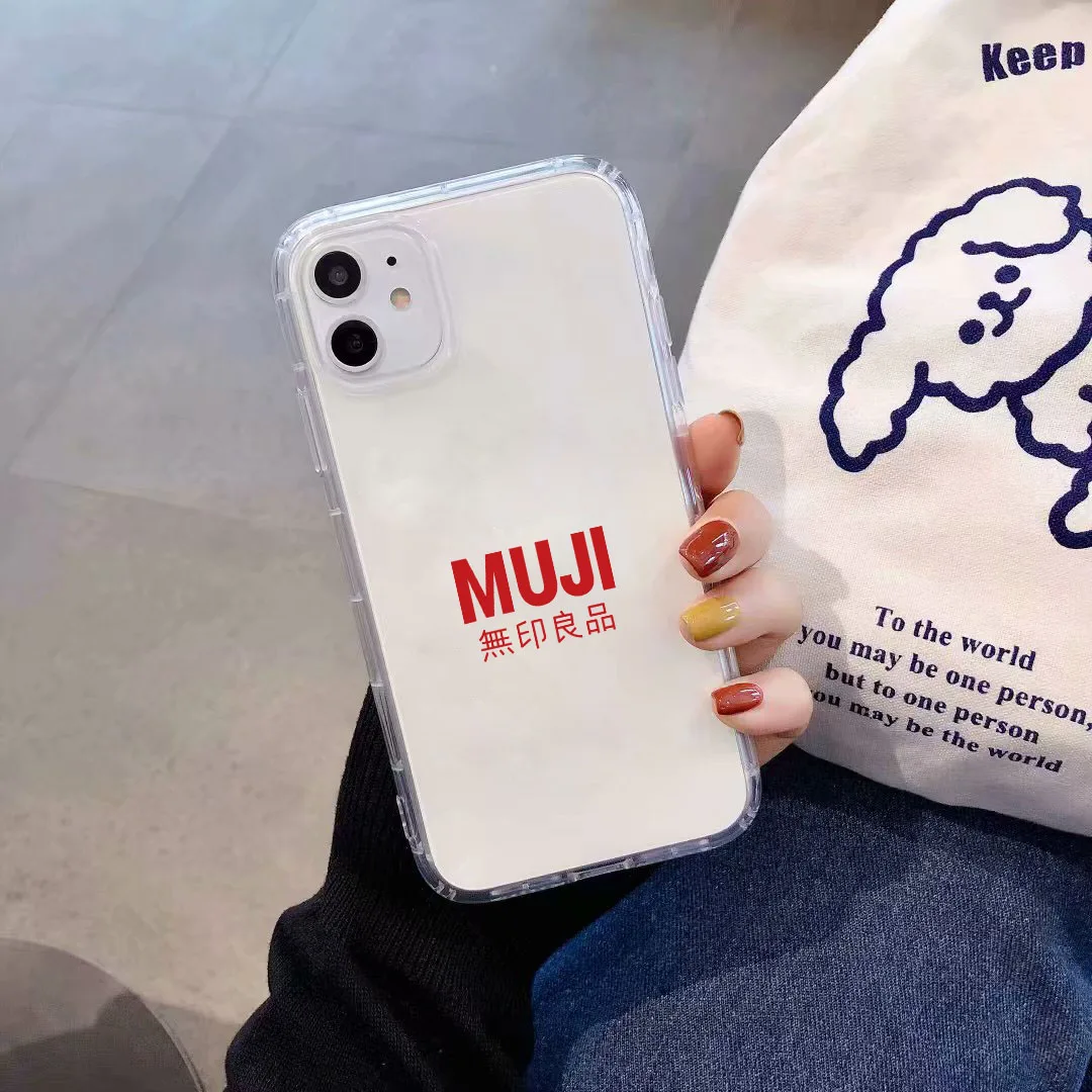 JAMULAR Luxury MUJI Japanese Letter Unique Phone Case For iPhone 11 Pro XS MAX XR 7 X 8 Plus Clear Soft TPU Back Cover Coque Bag | Мобильные
