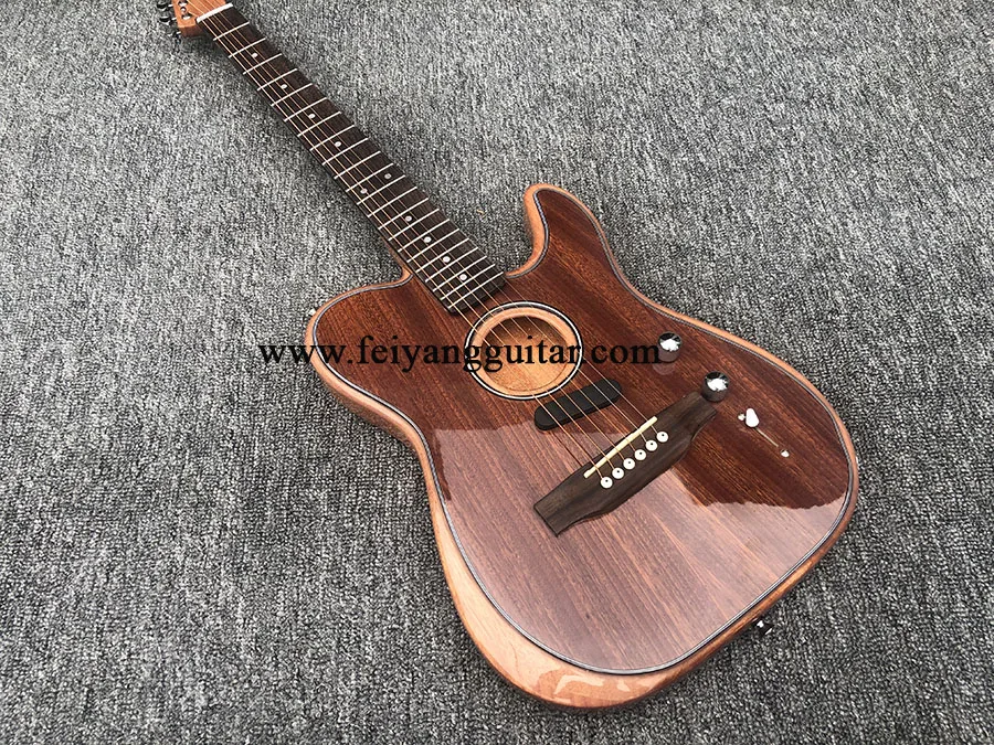 fabrik direkt verkäufe 6 string elektrische gitarre akustische gitarre dual zweck gitarre rose holz griffbrett rose holz brücke po free