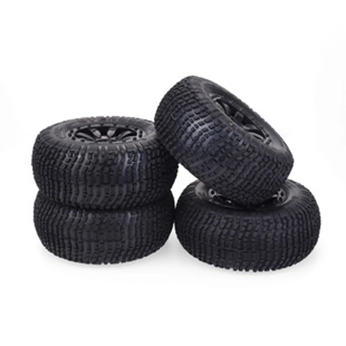 

4PCS/Set Wheel Rim and Rubber Tires for 1/10 RC Short-Course Truck Car Spare Parts