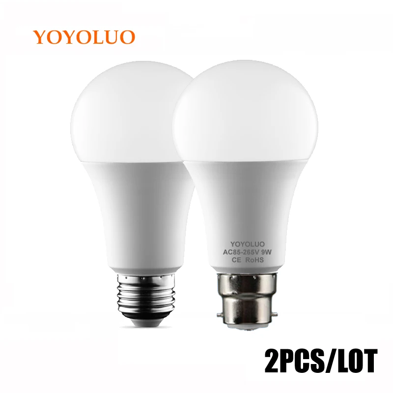 Реальная мощность Светодиодная лампа 6 Вт 9 12 15 18 светодиодная B22 led e27 AC110V 220 В