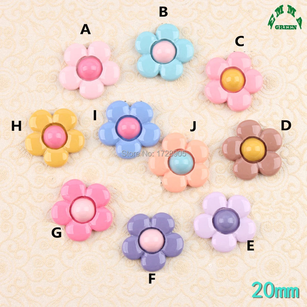 

Resin Flower Cabochon Flatback Lucky flower Kawaii 10 pcs 20 mm Lovely Cute DIY Decorative Craft Scrapbooking Accesssory
