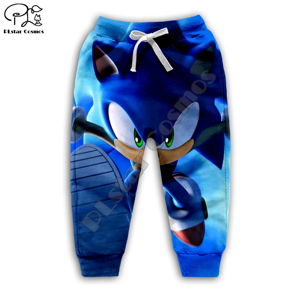 Family shirts Anime Super Sonic 3d Hoodies Children zipper coat Long Sleeve Pullover Cartoon Sweatshirt set suit Hooded/pants | Мать и