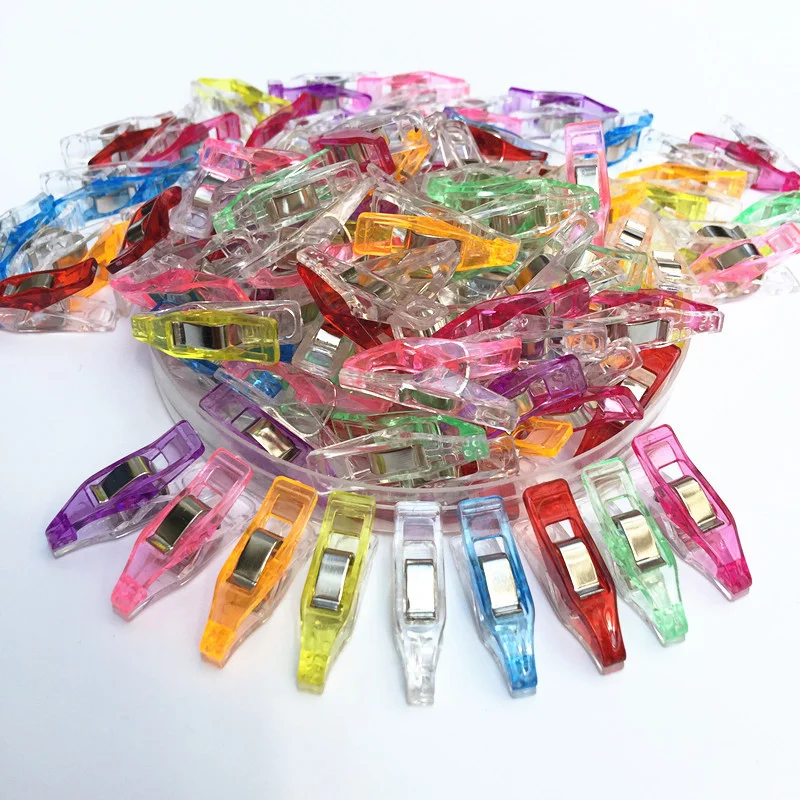 

50pcs Sewing Tools Accessory Plastic Clamps Candy Color Clothes Pins Pegs Hanging Clothespin Photo Clips Safety Random Color