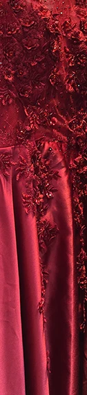 wine red Женское атласное вечернее платье SSYFashion, роскошное длинное бальное платье без рукавов, с цветочным кружевом и бисером, банкетное платье для свадебных торжеств и выпускных вечеринок - Цвет: wine red