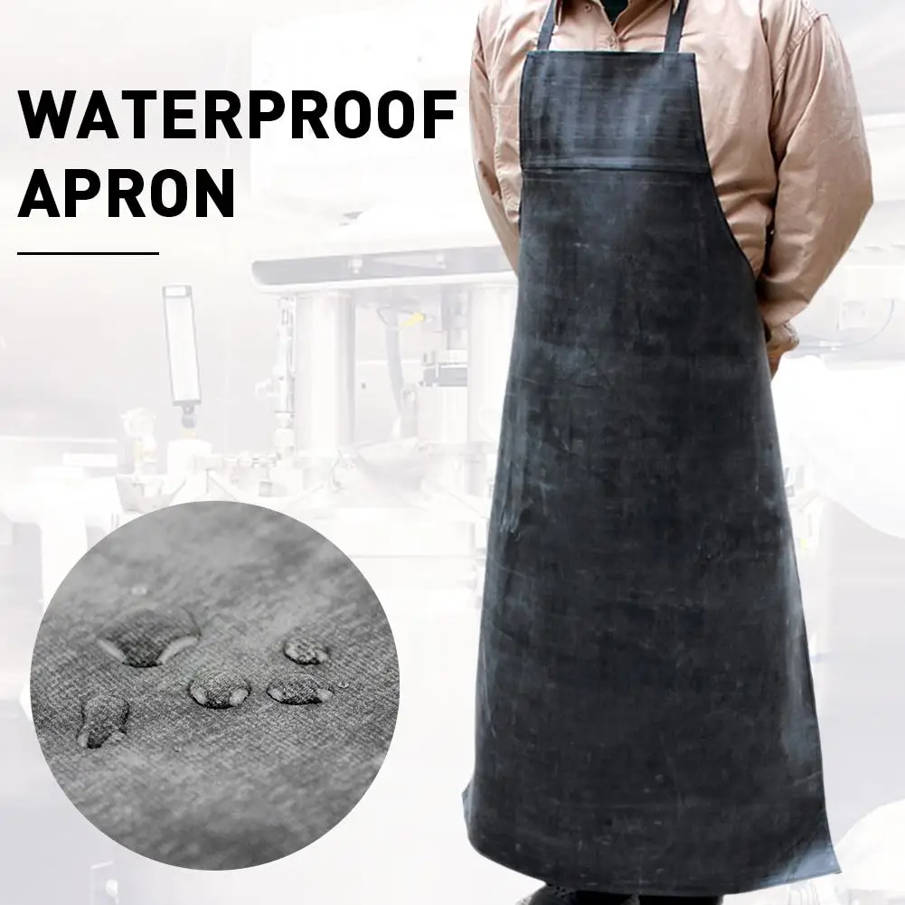 Vulcanized Acid Resistance Apron Rubber Vinyl Apron Chemical Resistant Work Safe Waterproof Apron for Lab Work Cleaning Fish #40