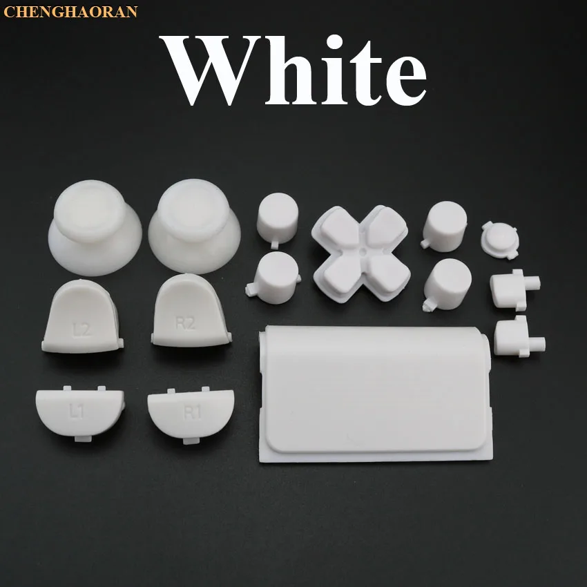 B White 1 Набор торцевых головок 17 Цвета Thumbsticks R2 L2 R1 L1 пусковых кнопок Mod Kit для Playstation Dualshock 4 PS4 2,0 DS4 010 011 1200 контроллер - Цвет: B White