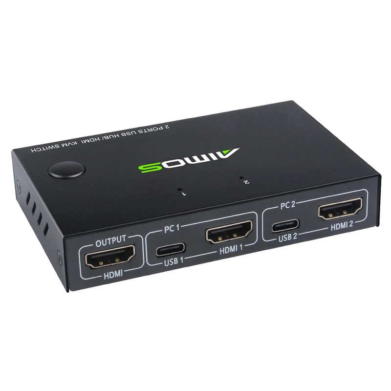 4K USB HDMI KVM переключатель коробка видео дисплей сплиттер для 2 ПК обмен клавиатуры