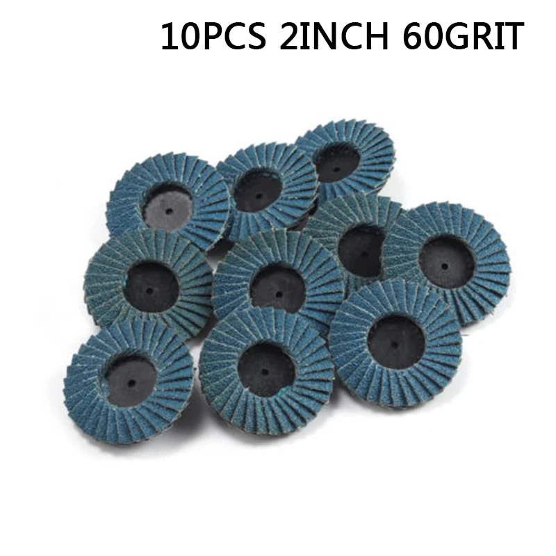 

New 10pcs/set 2 Mini Flap Discs Quick Change Grinding Polishing Wheel 60 Grits