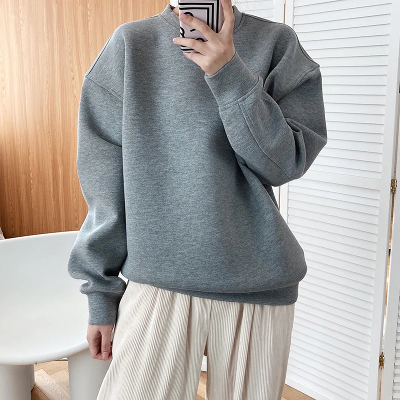 

Women's Autumn New Loose Bf Pullover Air Layer Round Neck Top Space Cotton Sweatshirt