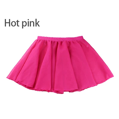 Hot pink Детская балетная юбка для девочек, прозрачная шифоновая балетная пачка, розовые детские гимнастические трико, юбки - Цвет: Hot pink