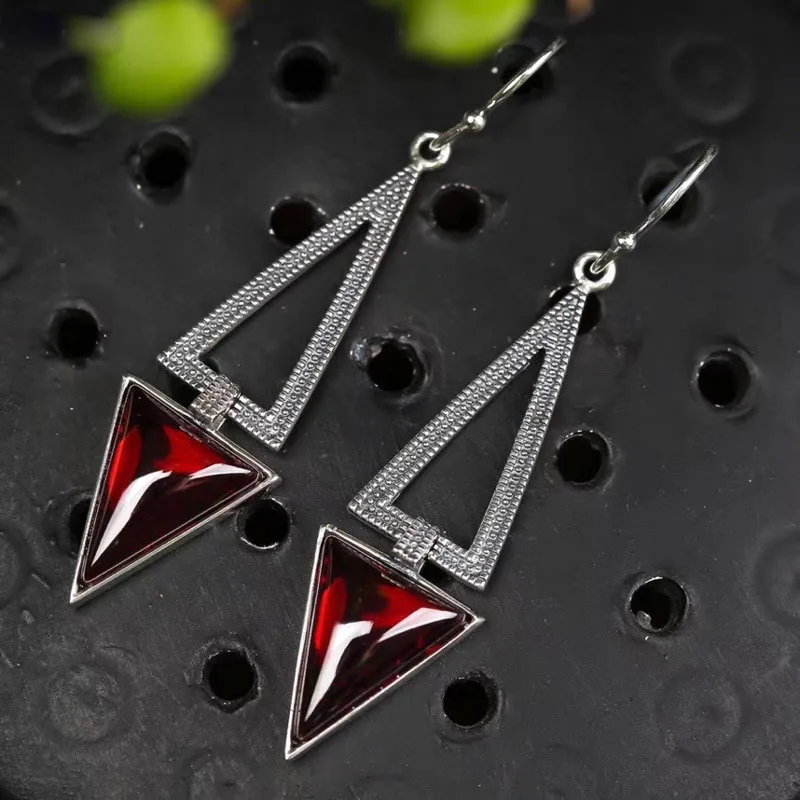 CSJ Винтажные серьги из стерлингового серебра 925 пробы с кварцем тайское серебро