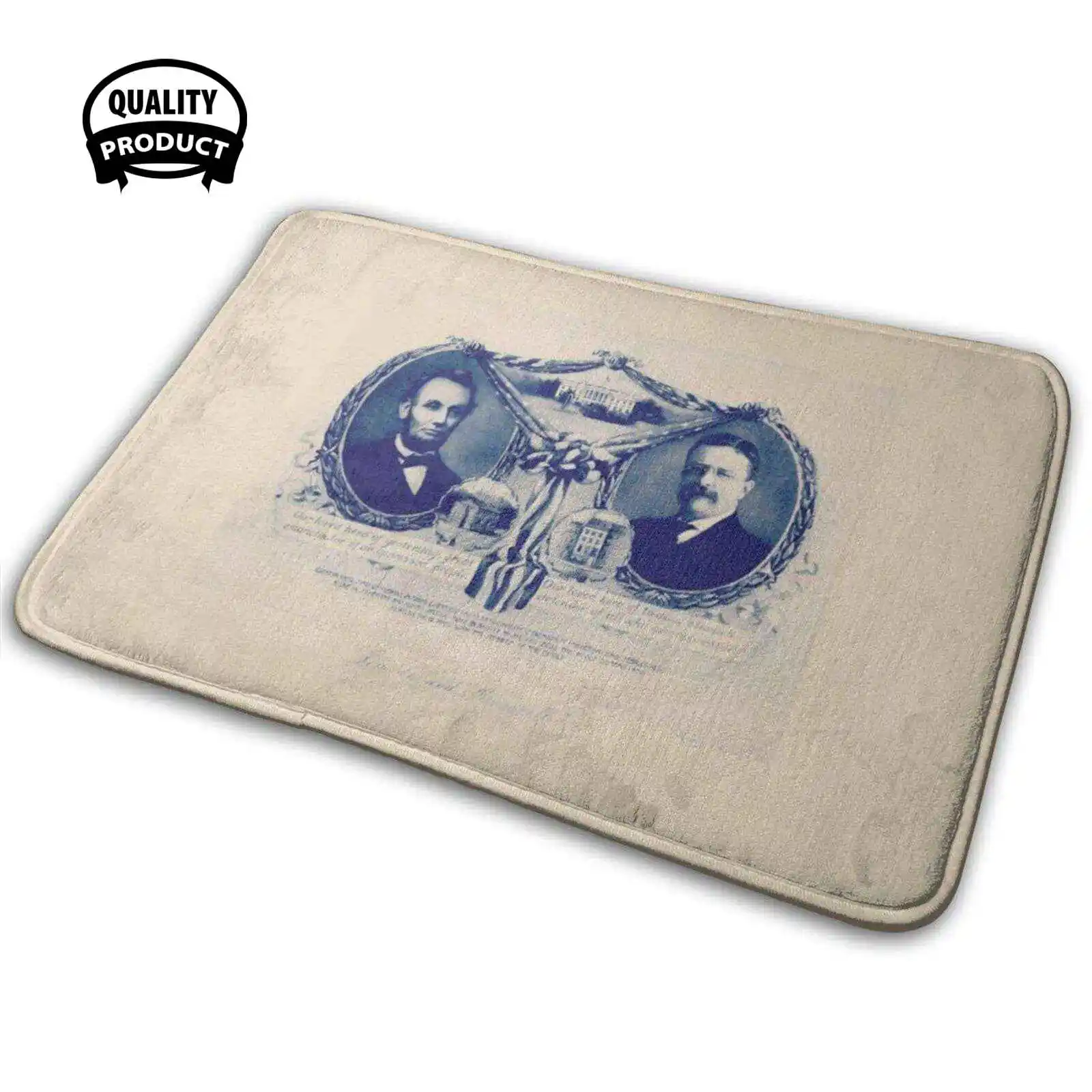 Абрахам Линкольн и Теодор Рузвельт-1906 мягкие интересные товары ковер для комнаты