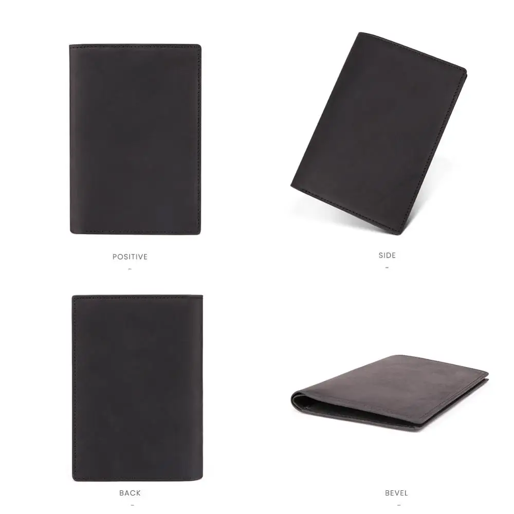 GENODERN RFID Crazy Horse кожаный мужской кошелек с обложкой для паспорта большой мужчин