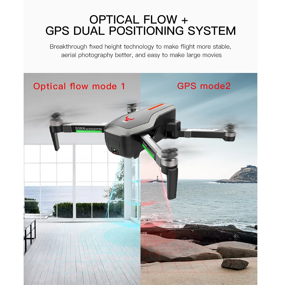 SG906GPS Бесщеточный 4 к RcDrone с камера Сумочка 5 г WifiFPV складной оптический поток позиционирования высота удержания RC Quadcopter Drone
