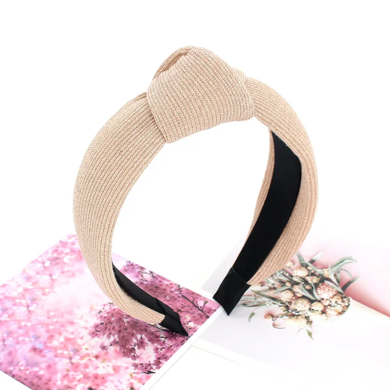 Повязка на голову Geebro Женская однотонная мягкая модная головная повязка с узлом