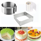15-28 см регулируемое кольцо для Мусса из нержавеющей стали круглые квадратные формы для торта Формы для выпечки кухонный десерт инструменты для украшения торта