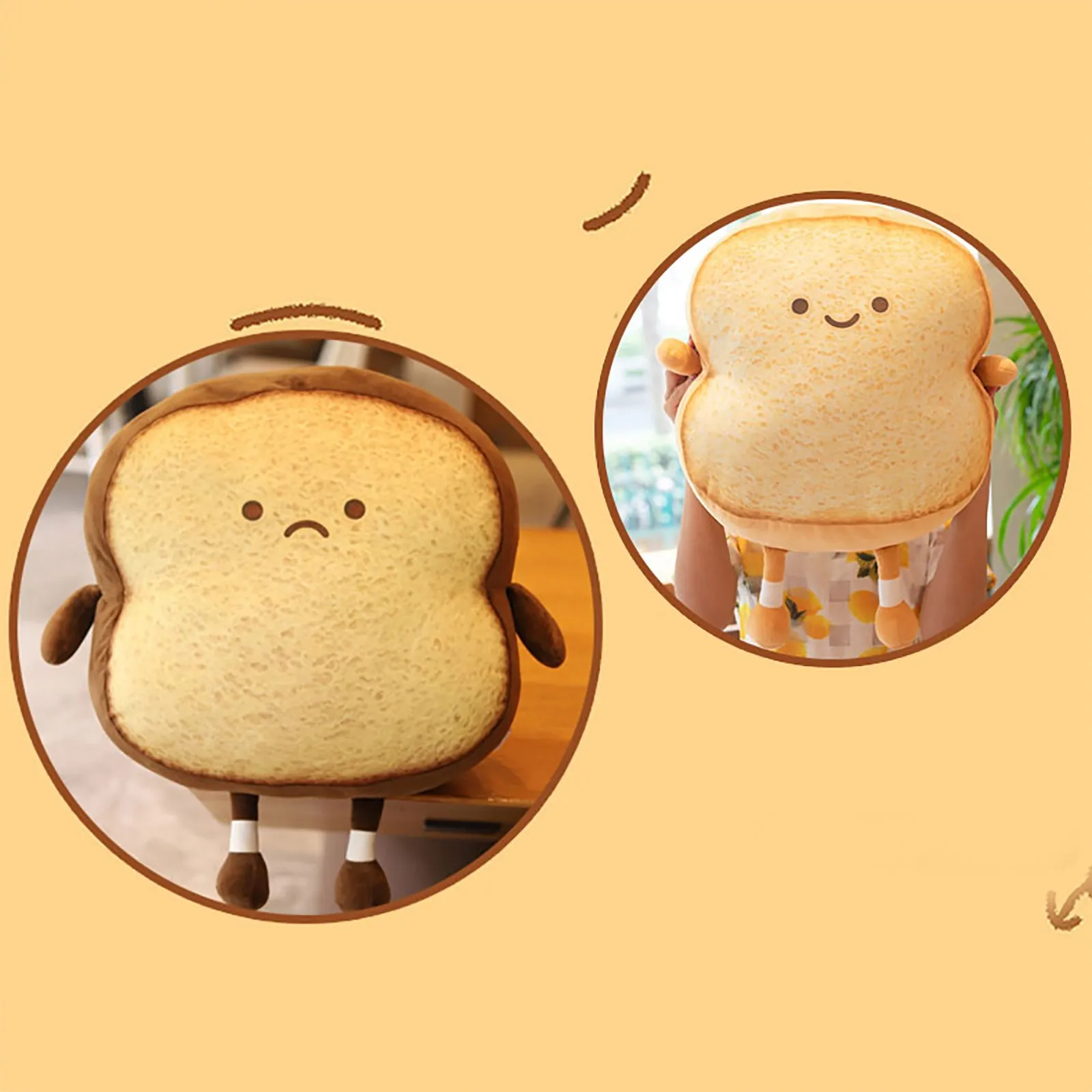

Simulation Toast Sliced Bread&bread Machine Plush Pillow With Blanket Soft Cartoon Fast Food Bread Stuffed Doll Sofa Cushion