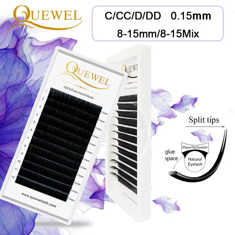 Профессиональные плоские ресницы Ellipse профессиональные с разрезом наращивание