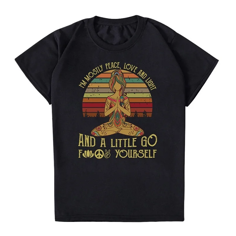 

Namaste Mandala T shirt Women Funny Vintage Tees Summer Plus Size Graphic Cotton Short Sleeve Casual Top Retro Religion Harajuku