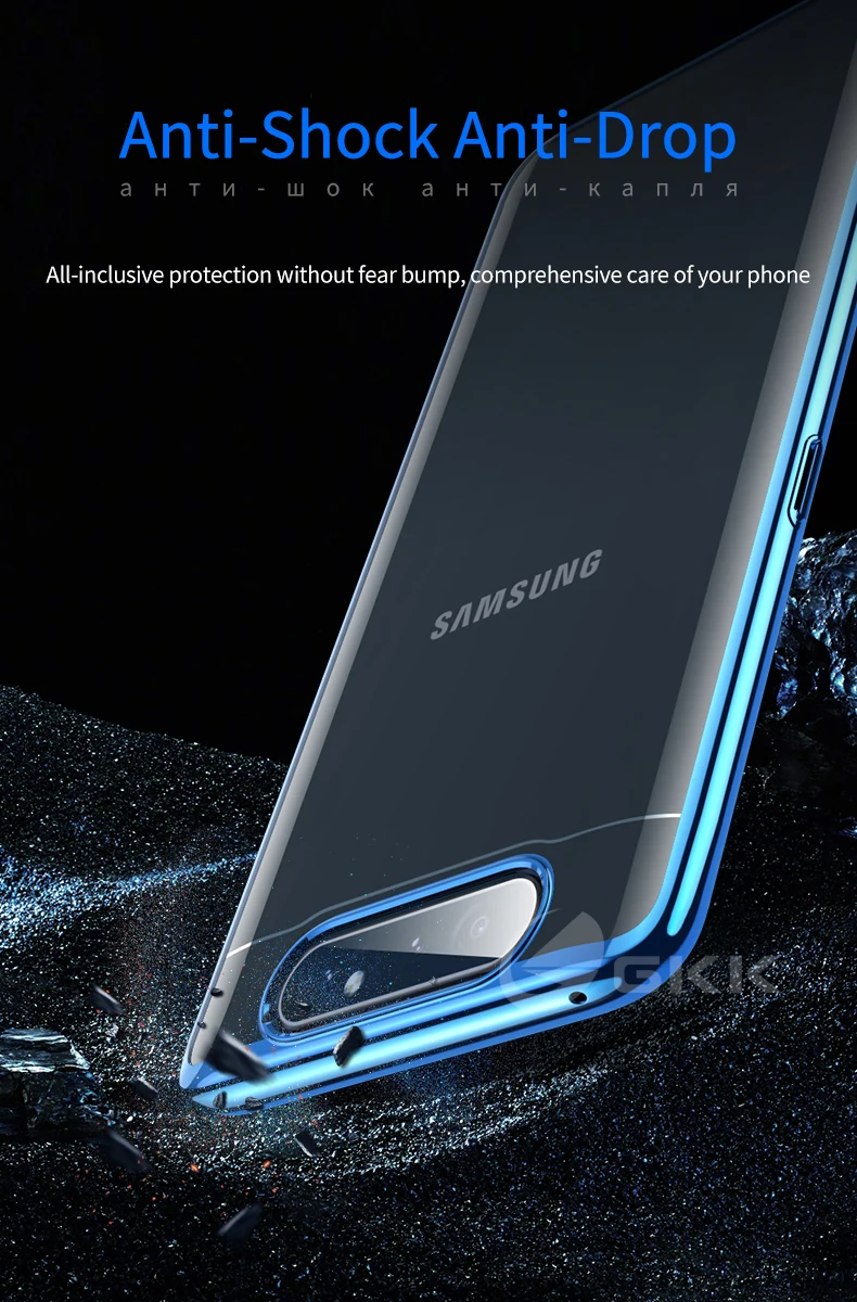Роскошный чехол GKK для samsung galaxy A80, ударопрочный Прозрачный чехол с покрытием для samsung A80, чехол Fundas