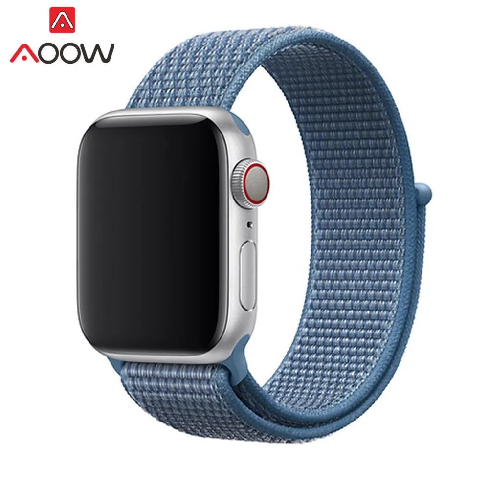 Цветной нейлоновый ремешок для часов Apple Watch 38 мм 42 мм 40 мм 44 мм тканый холщовый ремешок на липучке браслет для часов iwatch 1 2 3 4