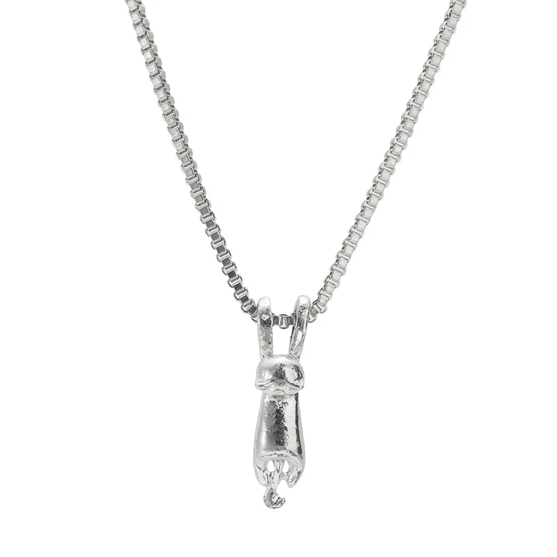 Модное серебряное ожерелье с подвеской в виде кошки модное длинное маленькой