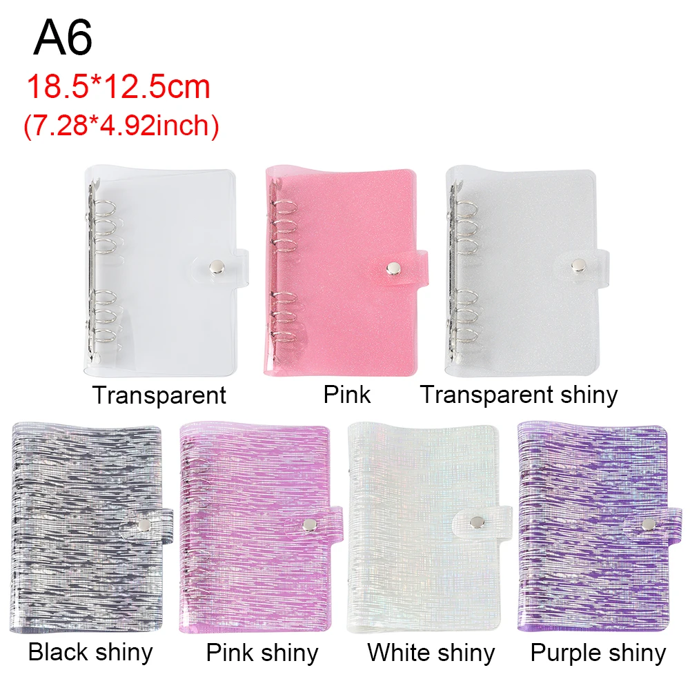 

1PC A5/A6/A7 Notebook Loose Leaf Plastic Clip Transparent PVC Simple Notebook Diary Cover File Folder School Office Stationery