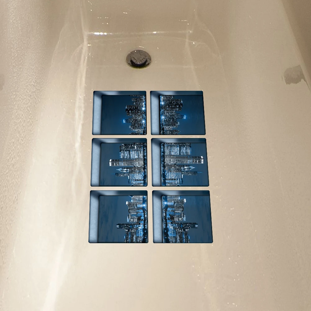 6 шт 3D наклейки для ванной нескользящие водонепроницаемые съемные настенные