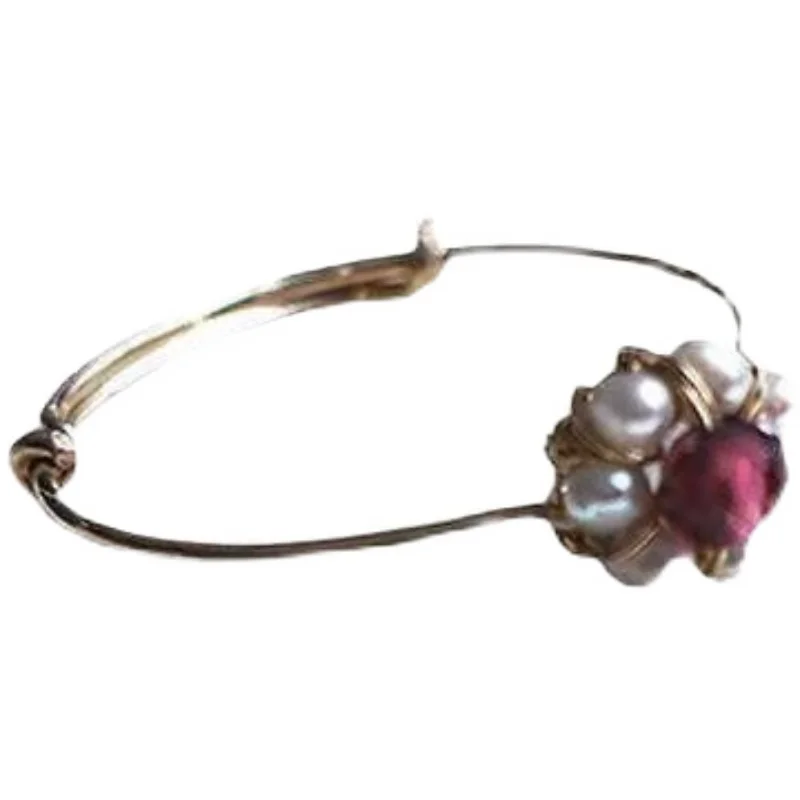 

Japanese and Korean Students Gift Vintage Temperament Pearl Flower Adjustable Ring Fresh Simple Ring Tail Ring Jewelry Women