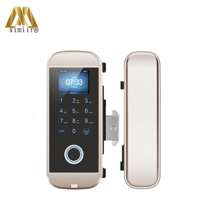 Биометрический стеклянный дверной замок Бескаркасный Электрический с сенсорной