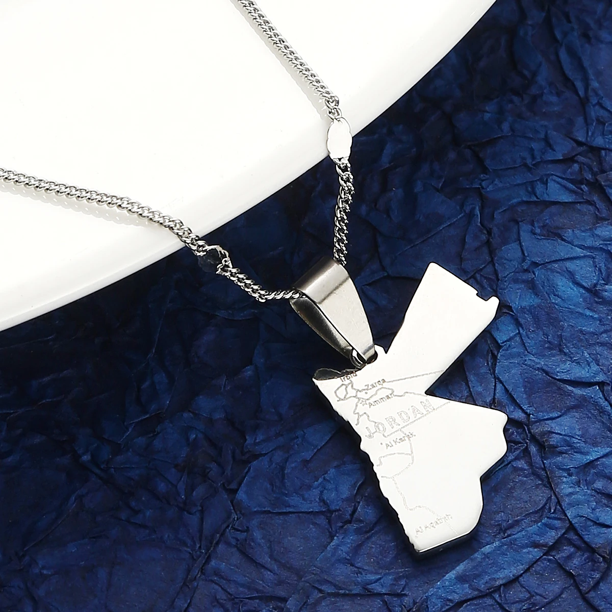 Ожерелье-подвеска с картой города Джордана для женщин и мужчин