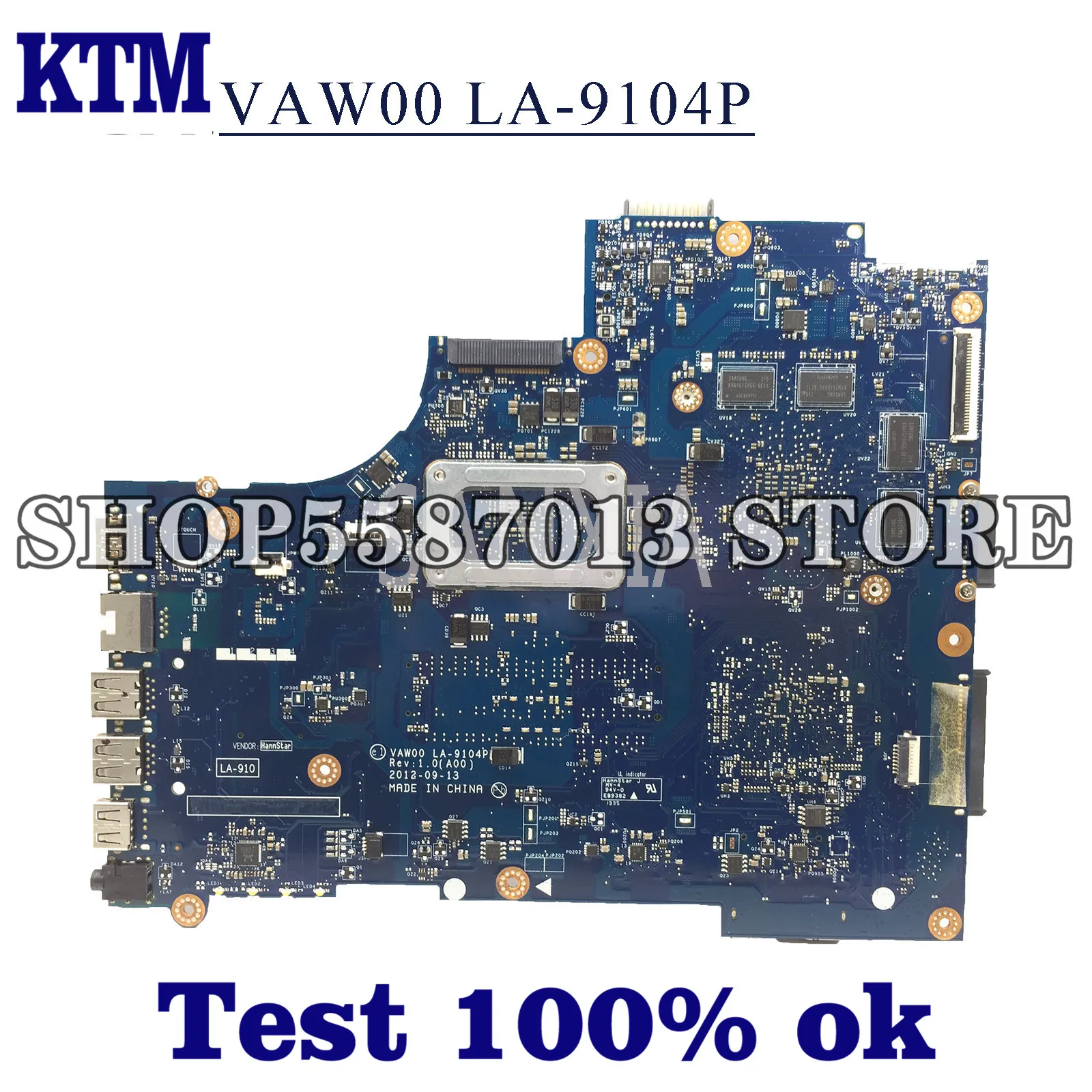 

KEFU LA-9104P Laptop motherboard for Dell Inspiron 15R 3521 5521 original mainboard I5-3317U AMD video card
