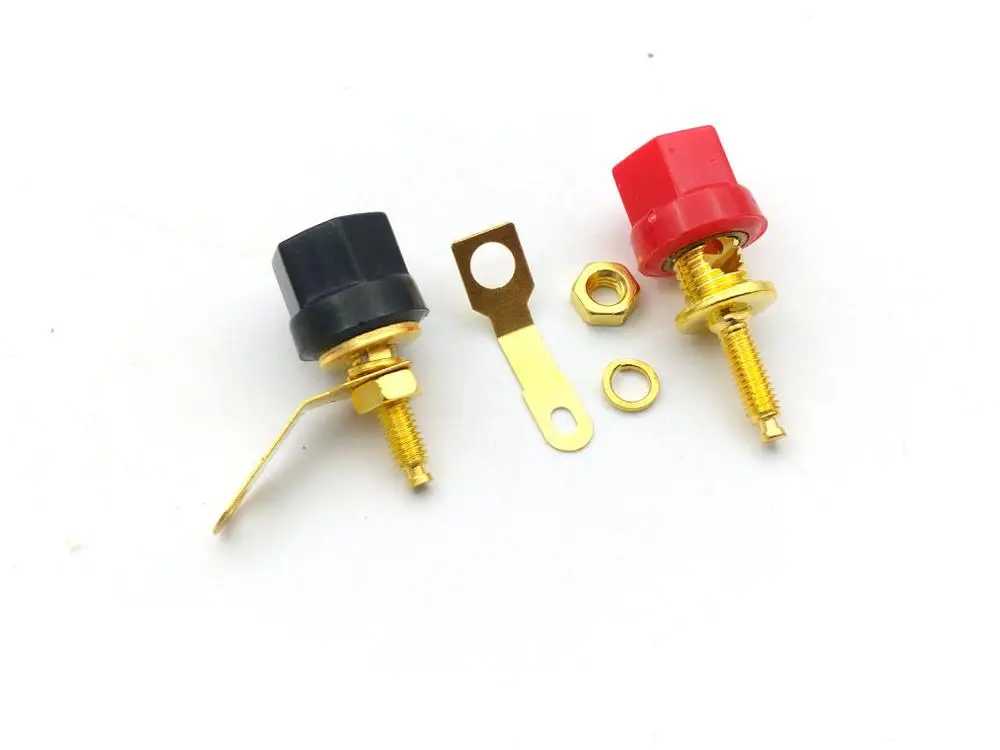 50 шт./100 шт. позолоченная переплетная клемма для усилителя динамика 4 мм вилки типа